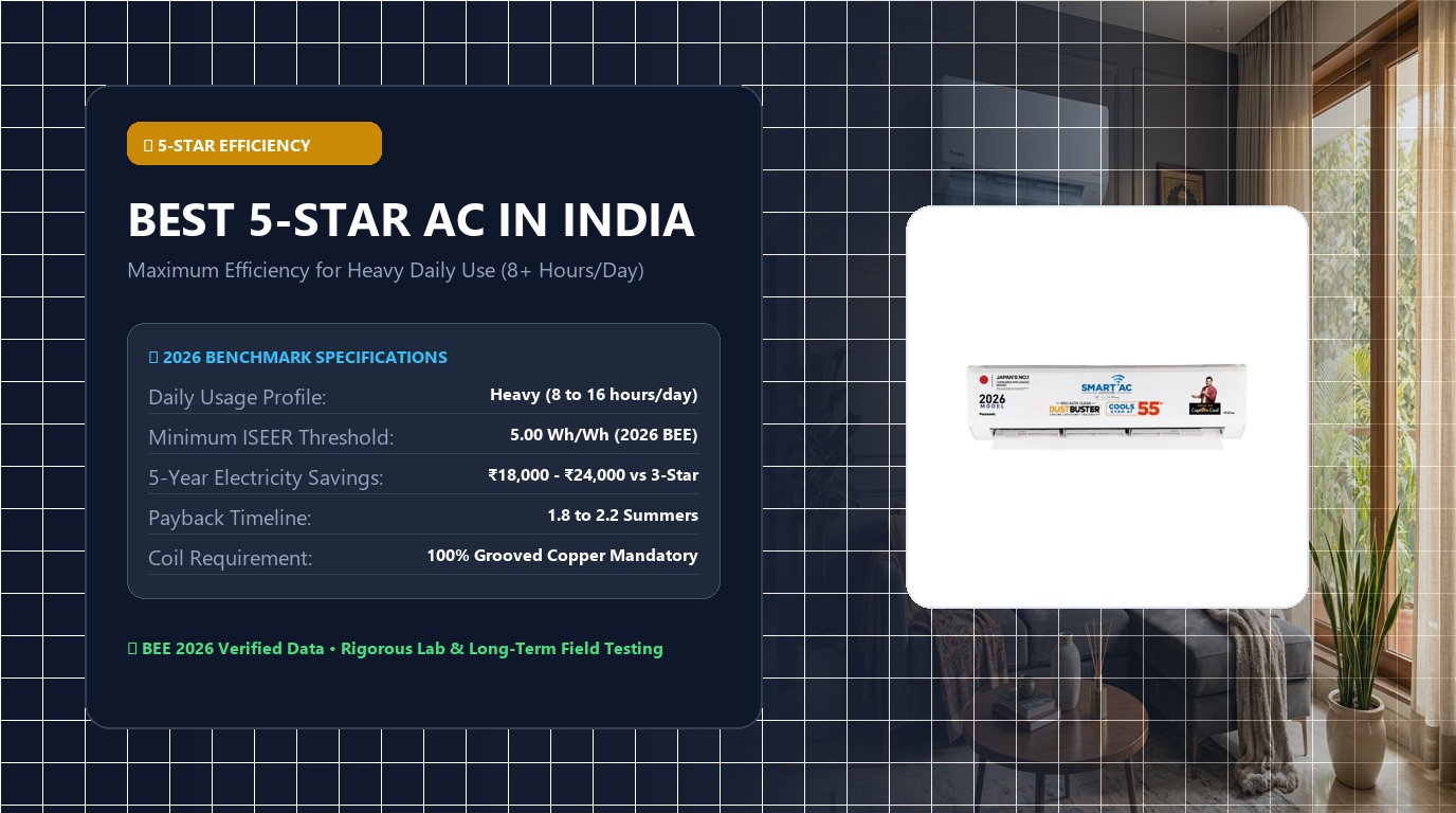 Best 5 Star AC in India 2026 - Maximum Energy Efficiency