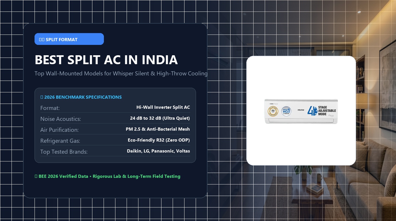 Best Split AC in India 2026 - Whisper Silent Wall Mounted ACs