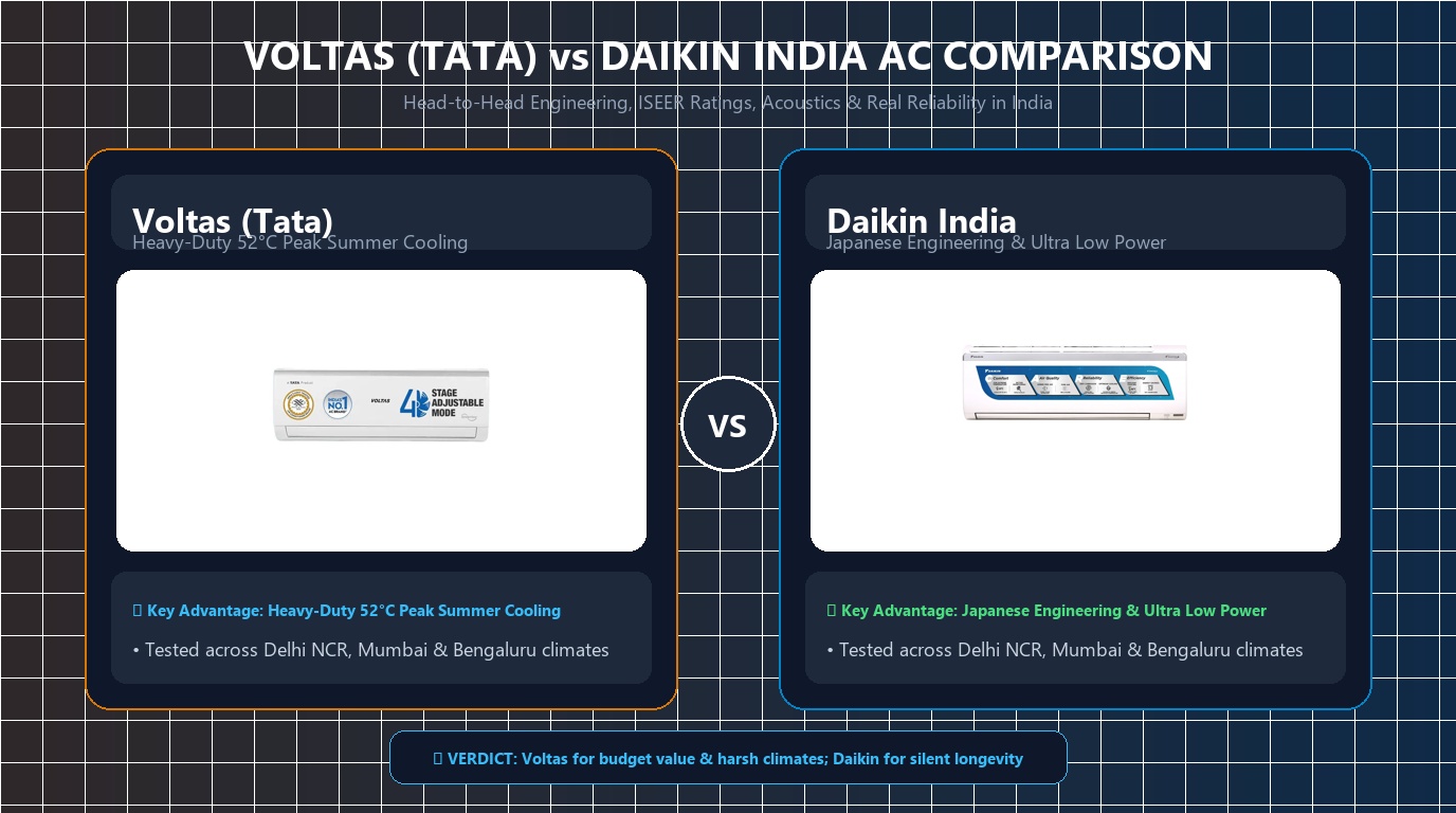 Voltas vs Daikin AC Comparison 2026